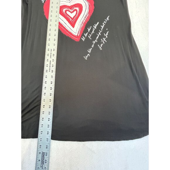 Chico's Womens Black Heart Graphic Long Sleeve Cozy Tee Dress L/XL Stretch New - Picture 7 of 8